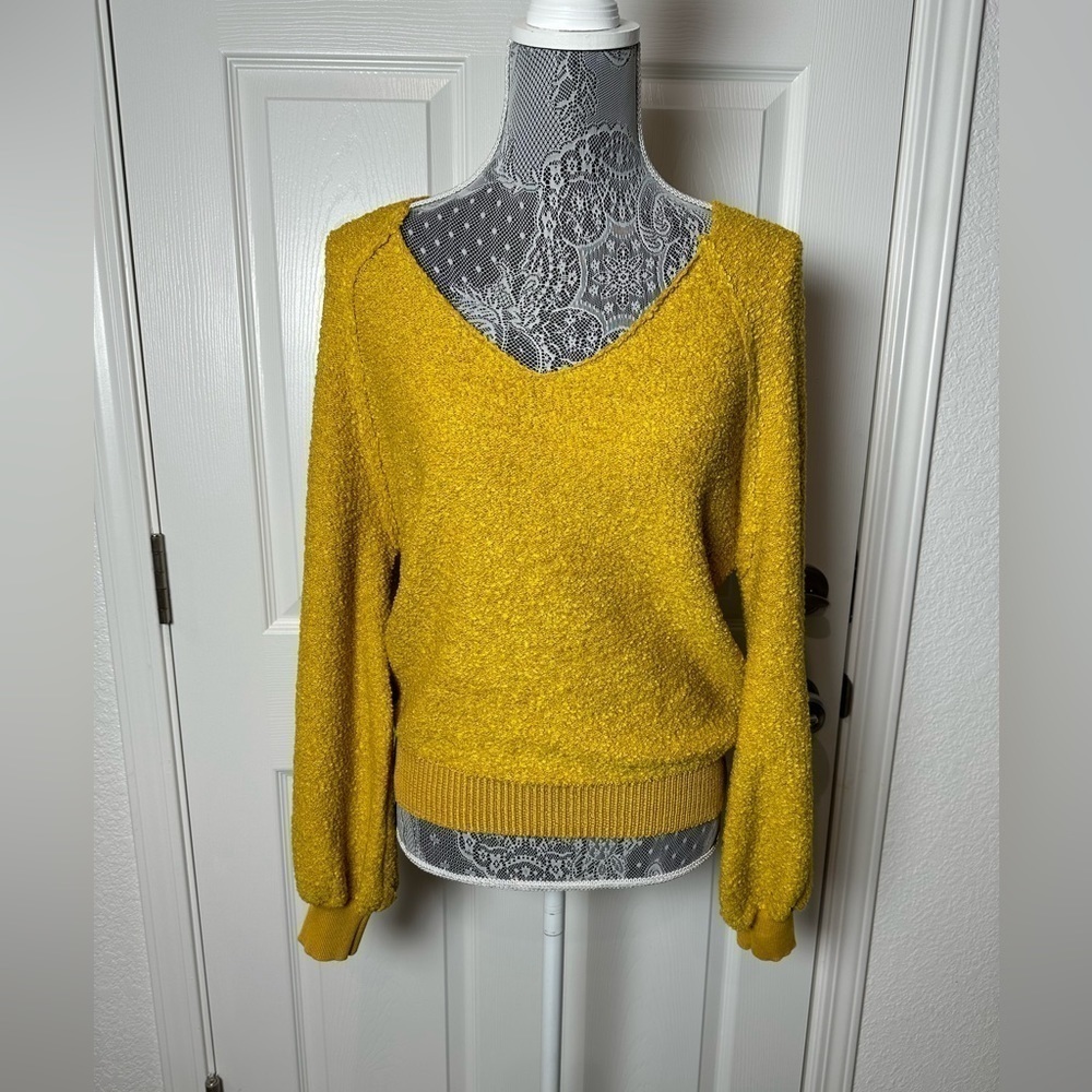 Code Mode V-neck sweatshirt, mustard yellow. NWT
